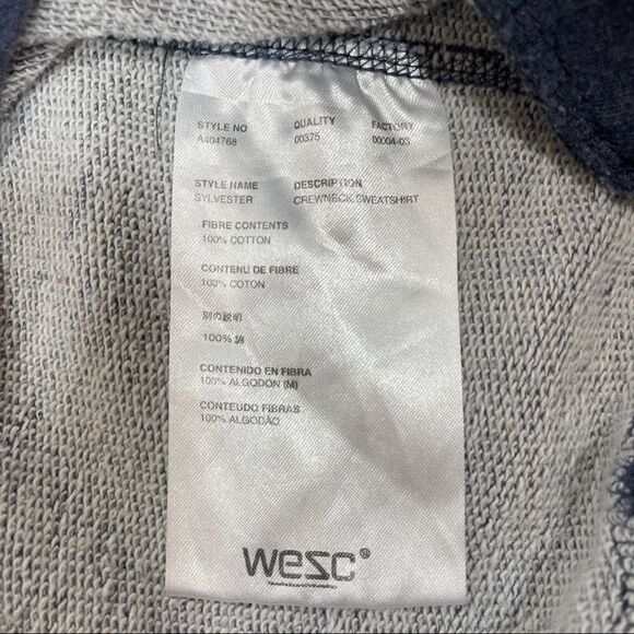 WeSC Sylvester Crew Neck Sweatshirt Men’s Medium Blue - Picture 5 of 5